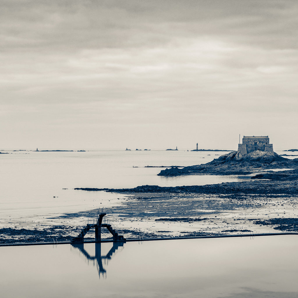 Plage de Bon-Secours, Grand Bé, Saint-Malo - BW