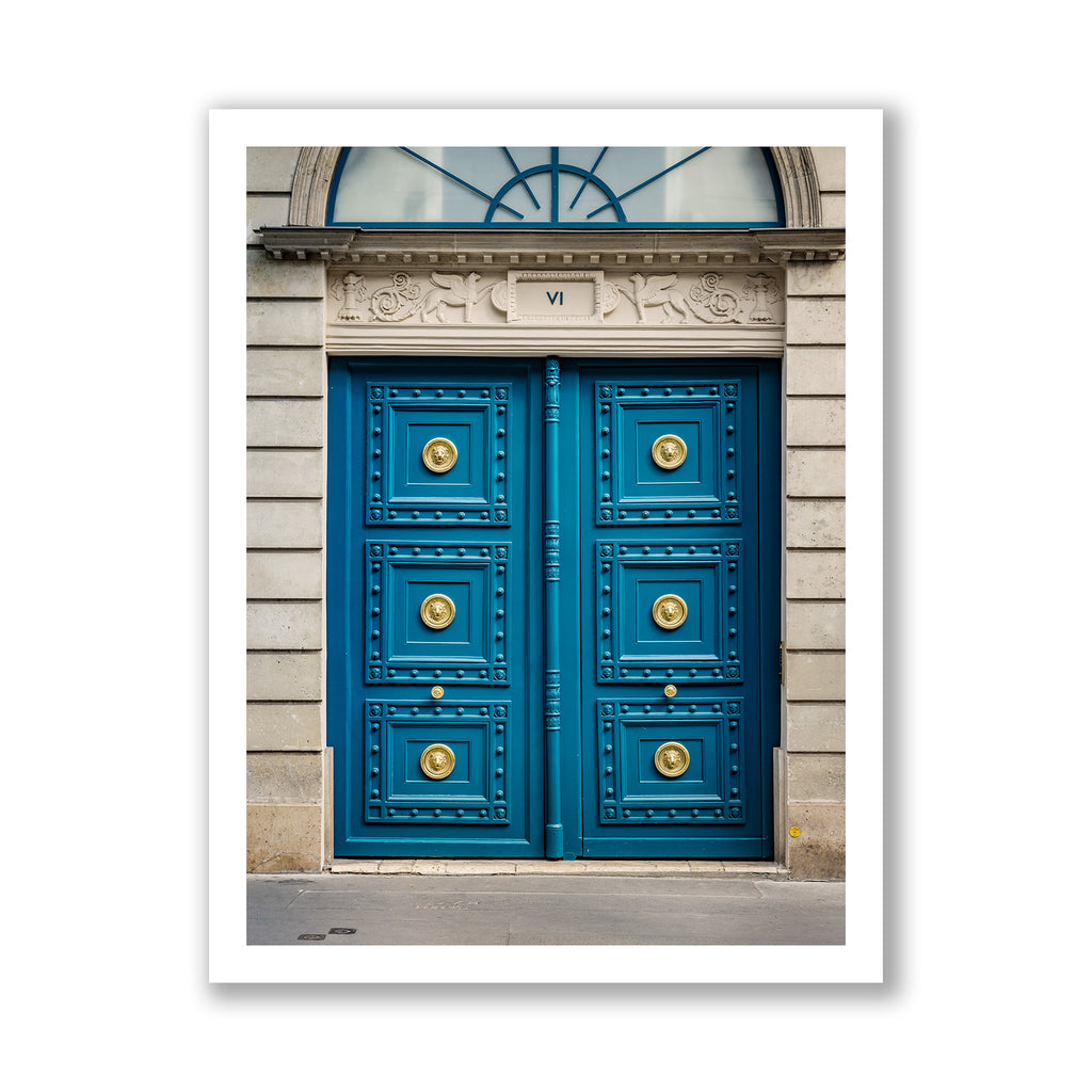 The Vibrant Blue with Gold Door - Paris