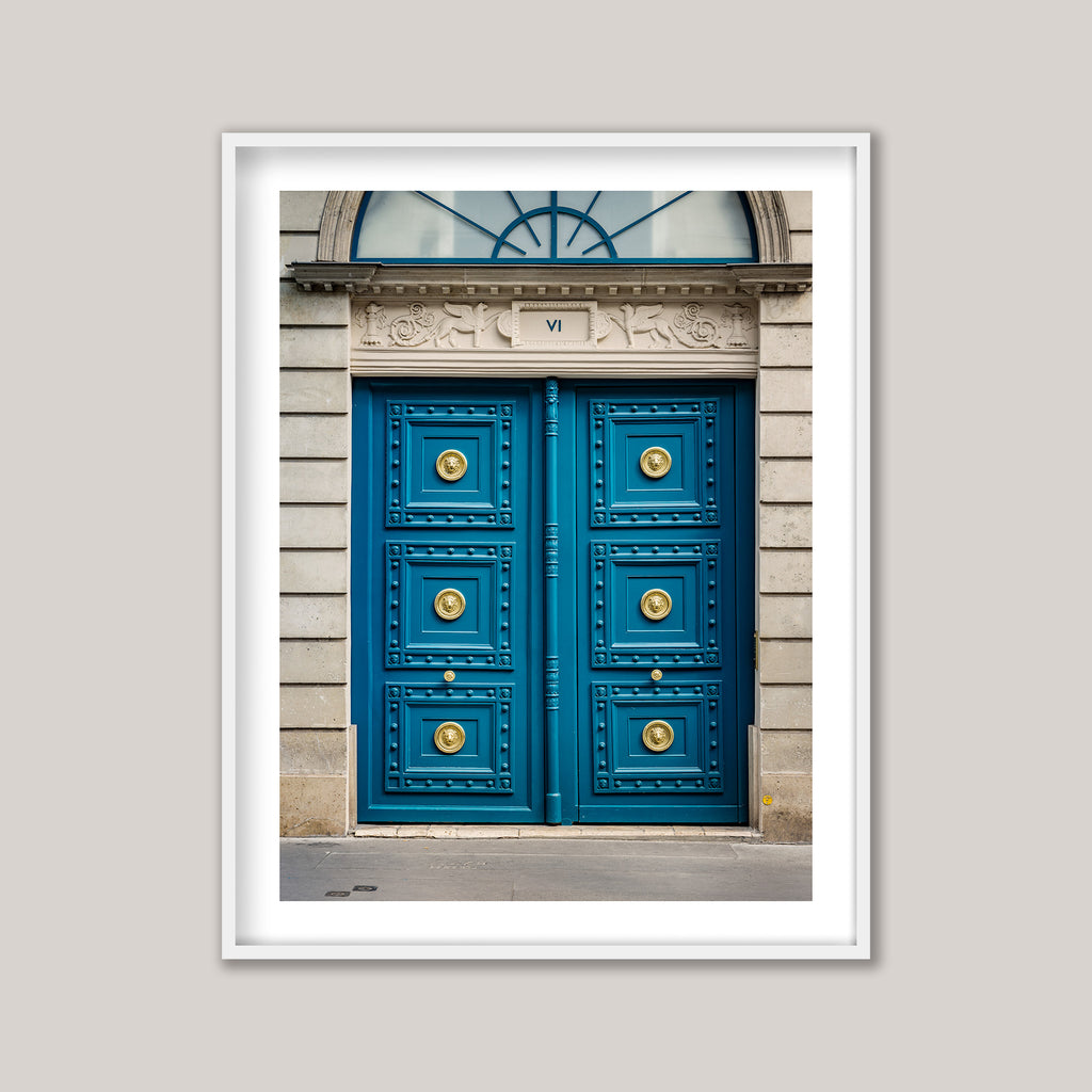 The Vibrant Blue with Gold Door - Paris