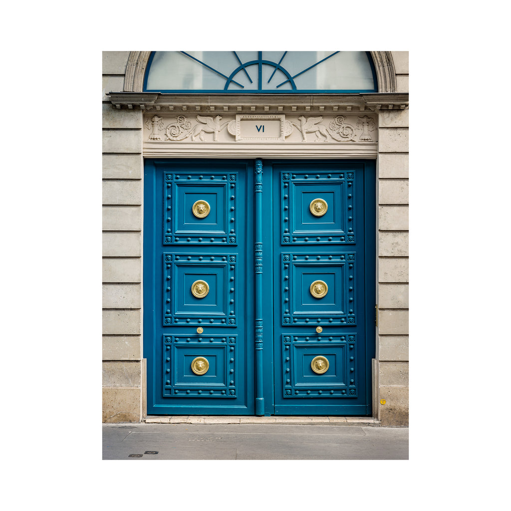 The Vibrant Blue with Gold Door - Paris