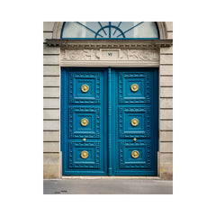 The Vibrant Blue with Gold Door - Paris